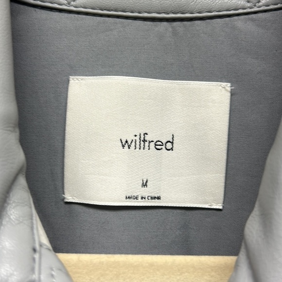 NWOT Aritzia Wilfred The Ganna Shirt Jacket Vegan Leather‎ Shacket Gray M - Picture 12 of 17